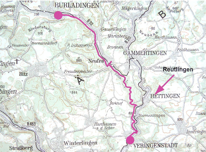 2. Etappe: Burladingen – Veringenstadt 19,8 km